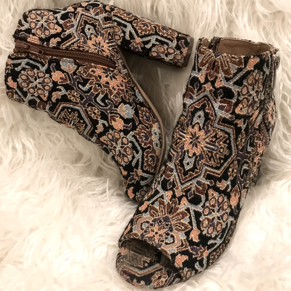Peep toe booties